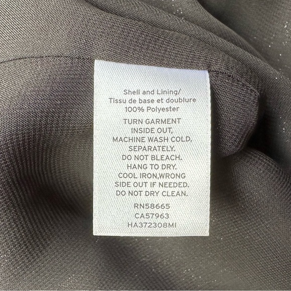 HALOGEN Sheer Black Metallic Diamond Brocade Sheer Long Sleeve Blouse | Size S - Picture 14 of 14